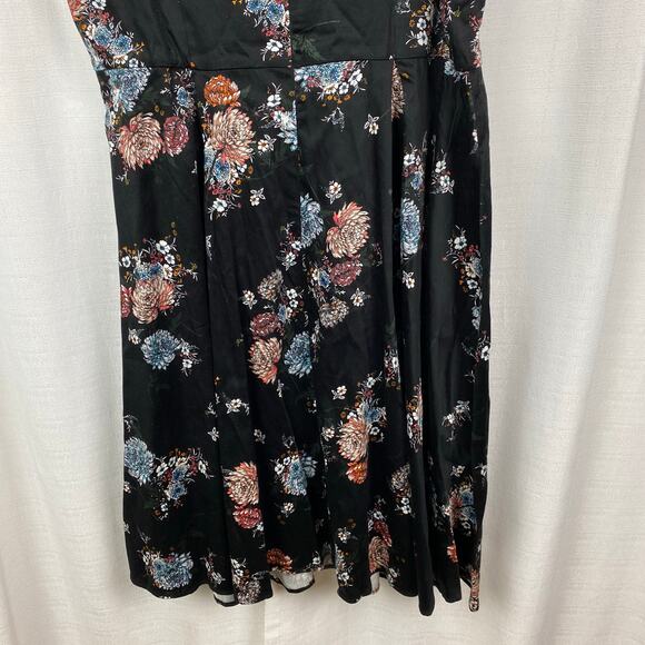 Torrid Black Floral Sleeveless Fit&Flare Party Dress Sz.18W NWT - Picture 11 of 14